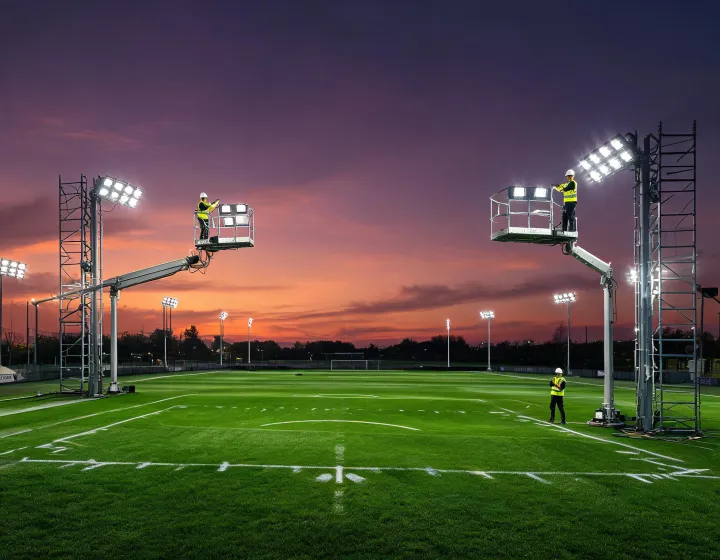Sports field floodlight aiming review